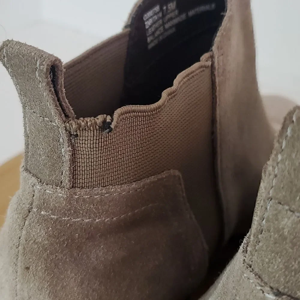 Me Too Womens Zarita 14 Taupe Suede Booties Ankle Boots Shoes 7.5M